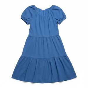 Lilly Pulitzer Zemini Maxi Dress Sunwashed Blue Cotton Gauze Size Medium EUC